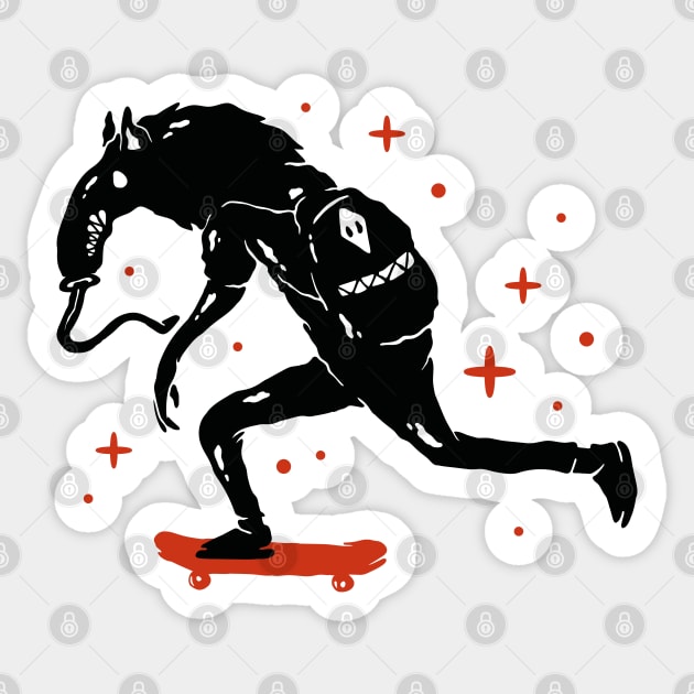 Skateboard, Anteater Skater, Anteater Skateboarding Sticker by Makushkin28